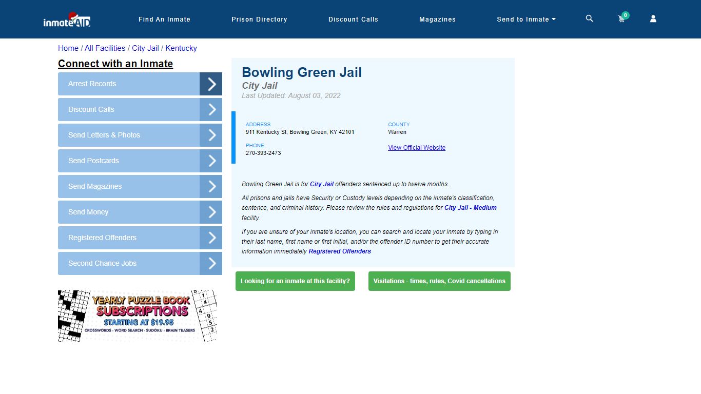 Bowling Green Jail | Inmate Locator